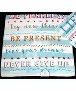Kassafina Bright INSPIRATIONAL LIFE LIVE DREAM Script Aqua Velour Bath T... - $19.99