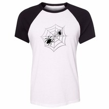 Spider web &amp; spider Design Girls Womens Graphic Tee Shirt Casual T-Shirts Tops - $17.66