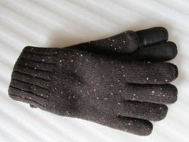 UGG Smart Gloves Wool Blend Speckled Knit Leather Palm New $95 - $59.49