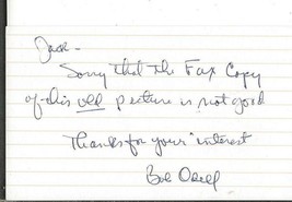 Bob Odell Signed 3x5 Index Card Note JSA Penn Quakers College HOF - £23.73 GBP