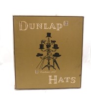 RETRO Vintage Mens Dunlap Hat Box Large Squareish w/ Insert 13 x 14 - $30.29
