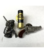 LOT 3 IFS &#39;84 Pewter &quot;Daniel Boone&quot; Musket Shot Gun Shell Pistol Tie Tac... - €22,70 EUR