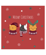 Christmas Themed Luncheon Napkins - Meowy Xmas - £26.31 GBP