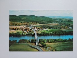 Aerial View Connecticut River Sunderland Massachusetts New England Countryside - £5.33 GBP