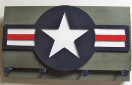 U.S. Olive Green 3 BAR Military Aircraft Insignia Key Rack (1947 - PRESENT) - £13.99 GBP