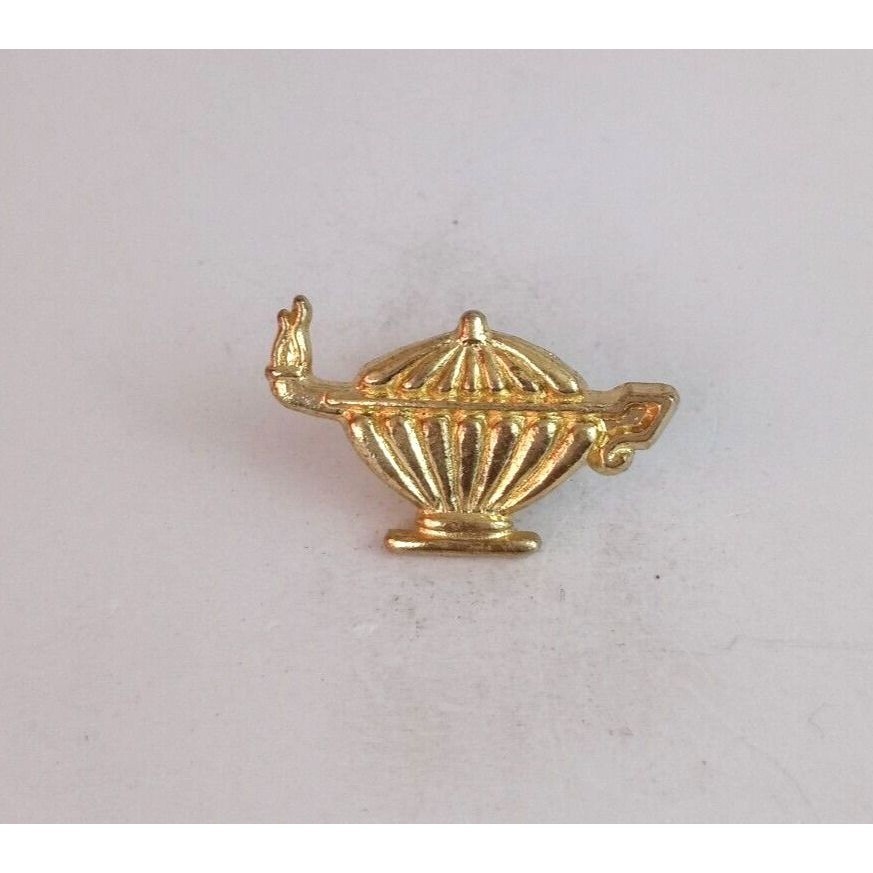 Vintage Genie Lamp Gold Tone Lapel Hat Pin - $8.42