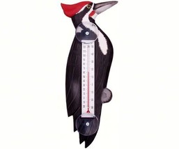 Woodpecker Bird Window Thermometer NWT Decor Gift Essentials Albesia Wood - £13.75 GBP