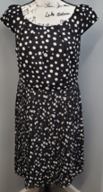 Spense Sheath Dress Womens Size 14 Multi Polka Dot Pleated Cap Sleeve Side Zip - £20.91 GBP