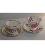 ADDERLEY (Footed) + SALISBURY Fine Bone China TEA Cup + Saucers vtg EXCE... - $570.01 MXN