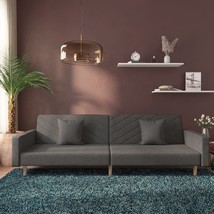 Sofa Bed Dark Gray Fabric (100% polyester), wood, plastic, foam - $7,561.42 MXN