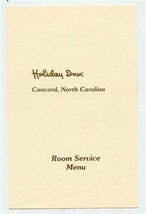 Holiday Inn Room Service Menu Concord North Carolina 1980&#39;s - $17.82