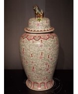 Vintage Hand Painted Floral Chinese Porcelain 32&quot; Temple Jar E759 - £384.47 GBP