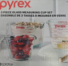 Pyrex Essentials Glass Measuring Cups Set, 3-Pack - £13.87 GBP