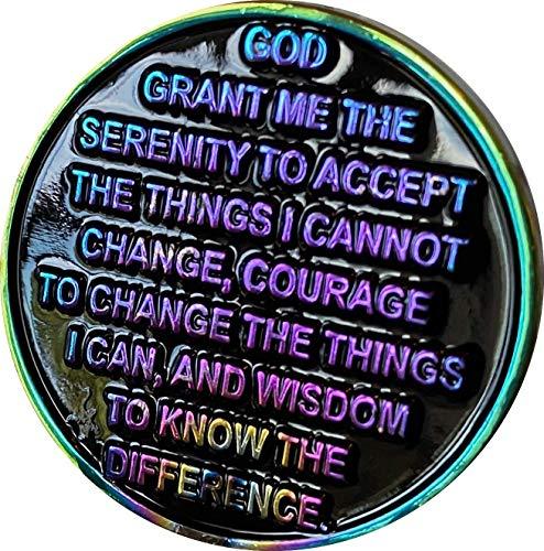 1 Month AA Medallion Reflex Rainbow Plated 30 Day Sobriety Chip