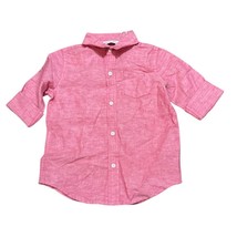 Janie and Jack Linen Blend Boys Button Front Shirt Red Size 3 New - $336.72 MXN