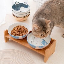 Elevated Ceramic Cat Bowl Set With Shelf - Promotes Healthy Posture And Double F - £41.10 GBP+
