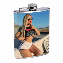 Rock &amp; Roll Pin Up Girls D2 Flask 8oz Stainless Steel Hip Drinking Whiskey - £11.83 GBP