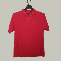 Izod Mens Polo Shirt Medium Short Sleeve Red - $13.68
