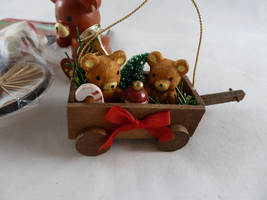 Wooden Christmas Ornaments Lot of 4 Teddy Bears - $9.89