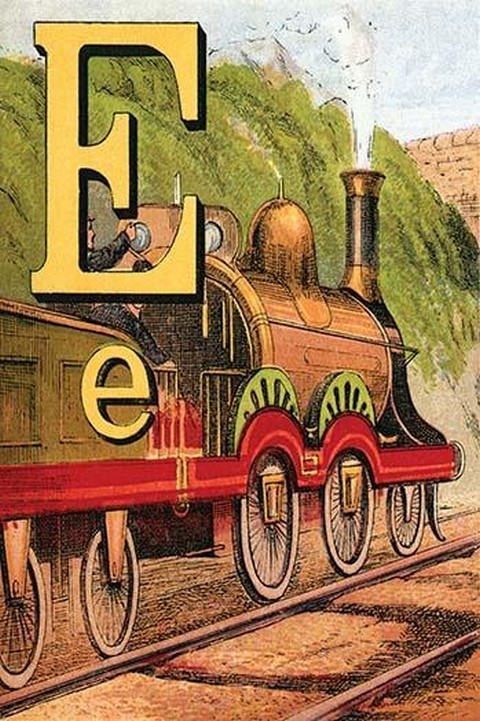 Primary image for E for the Engine that's Lighted with Coke by Edmund Evans - Art Print