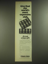 1974 Stagg Chili Ad - Give dad the world's most expensive chili - $18.49