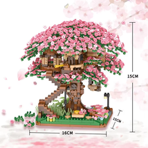 Mini Sakura Tree House Building Block Set | City Street View DIY Toys #B - £17.40 GBP