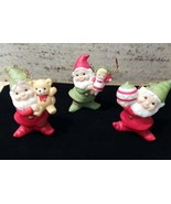 Homco Elves Christmas Ornaments #5415 Holding A Doll, Bear. Ornament~ Se... - £14.72 GBP