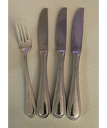 3 Dinner Knives 1 Dinner Fork WALLACE REGAL PEARL Glossy Stainless Beaded - $26.96 CAD