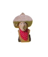 Hand Carved Wooden Cowboy Figurine Table Top W/Scarf and Cigarette 8&quot;T - £15.65 GBP