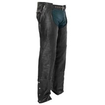 Motorcycle Premium Leather Chaps Asphalt by FirstMfg Unisex Short Biker Chaps - £167.64 GBP