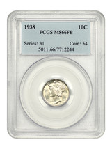 1938 10C PCGS MS66FB - £161.92 GBP