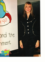 Debbie Gibson teen magazine pinup clipping standing by a sign black suit... - $3.50