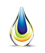 Hand Blown Teardrop Art Glass Sculpture Home Decor Centerpiece - $80.67 CAD