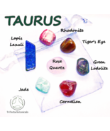 TAURUS ~ Mini Zodiac Healing Crystals ~ Pocket Stone Set ~ Astrology Gift - £11.15 GBP