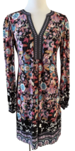 Hale Bob Los Angeles Ania Dress Sz M Boho Peasant Floral Polyester Spand... - £51.34 GBP