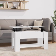 Coffee Table White 101x49x52 cm Engineered Wood - £41.79 GBP
