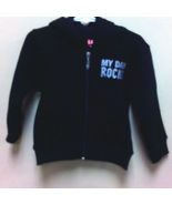 &quot;My Dad Rocks&quot; Darkside toddler zip hoodie 4-5 black cotton soft warm sw... - £11.97 GBP
