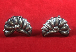 Vtg J Comes Mexico Sterling Silver Screw Back Earrings Angel Wings or Shell - £20.99 GBP