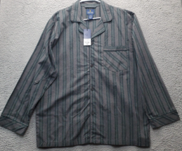 Stafford Sleepwear Shirt Mens XL Multi Vertical Striped Regular Fit Peak... - £17.81 GBP