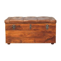 Artisan Furniture Buffalo Hide Chestnut Storage Trunk - £449.52 GBP