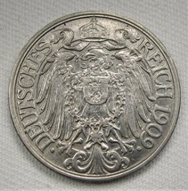 1909-G Germany 25 Pfennig AU+ Coin AD895 - £25.46 GBP