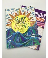 Peace Love And Color Adult Coloring Book &amp; Crossword Courtney Morganstern - $11.26