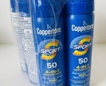 Lot of 6 Coppertone Sunscreen Spray 1.6oz Sport 50 4-In-1 SPF 50 Exp 05/26 - £17.04 GBP