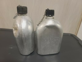 Vintage Military Aluminum Water Canteen Flask - £11.76 GBP