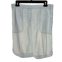 J. Jill Denim Skirt Elastic Waist Casual Tencel Blend Blue Womens S Pockets - $247.01 MXN