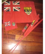 Post WW2 Era Canadian Oil Cloth Flag Red Ensign Parade Flags Poles Stick... - $1,903.76 MXN