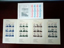 Presidents of the United States - Ameripex &#39;86 - Mint 22c Stamp Sheets in Commem - £26.06 GBP