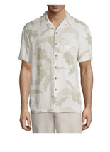 George Men&#39;s Short Sleeve Tropical Print Shirt Sand Dollar - £15.90 GBP