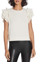 Goldie Tees flutter sleeve sweatshirt in Ivory - size L - $63.36