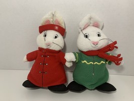 Max & Ruby winter Christmas holiday small stuffed plush toy bunny rabbits Jakks - $20.78